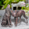 Factory Supply Bronze Casting Animal Life Size Metal Brass Wolf Sculpture